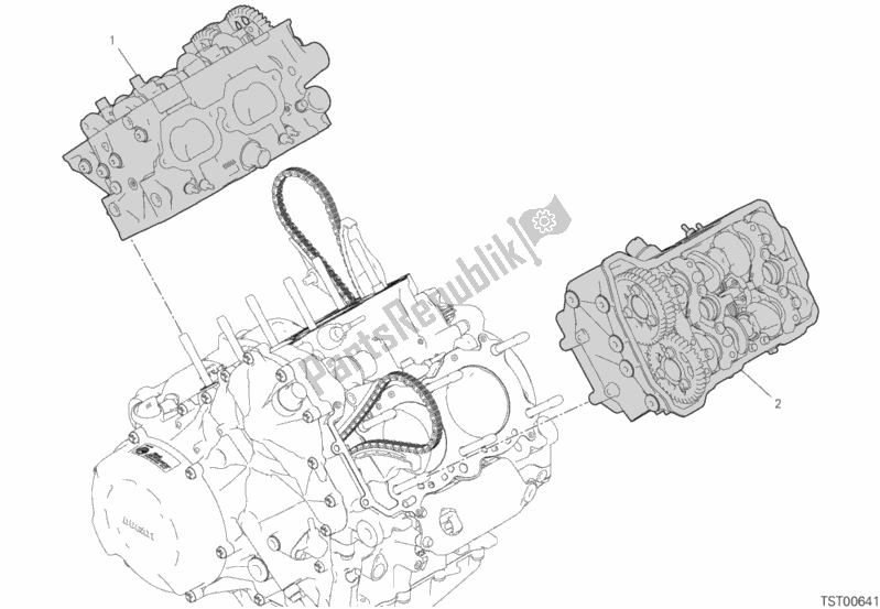 All parts for the Assiemi Teste of the Ducati Superbike Panigale V4 S Corse 1100 2019